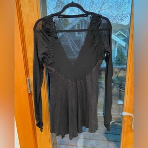 free people black blouse